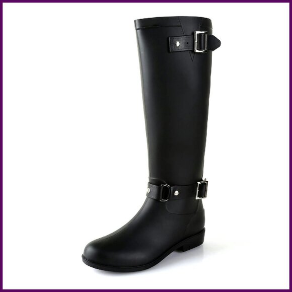 Knee-High Waterproof Rubber Rain Boots Non-Slip Outdoor Work Garden Fishing
